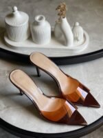 Gianvito Rossi 85mm Elle Open-Toe Sandals In Brown