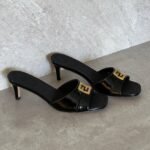 Fendi FFold Black leather heeled sandals - Image 2