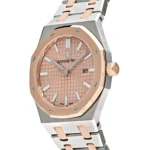 Audemars Piguet Royal Oak Pink Dial 18K Rose Gold Steel 33mm Watch - Image 2