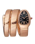 Bulgari Serpenti Tubogas Watch Rose Gold With Black Dial