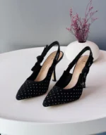 Dior J'Adior Slingback Pumps With Rhinestone Embellishments In Black