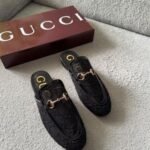 Gucci Glitter Princetown-Style Mules Black