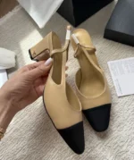 Chanel Beige Heels with Slingback Design - Image 2