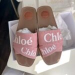 Chloè Woody Flat Mule Sandal in Delicate Pink - Image 2