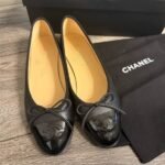 Chanel Classic Ballet Flats With Cap Toe In Black