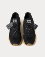 Miu Miu Women's Fabric & Mesh Black Low Top Sneakers - Image 2