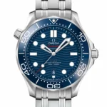 Omega Seamaster Diver 300M Stainless Steel In White Gold With Blue Dial - Image 2