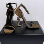 Saint Laurent Opyum Sandals Brown Suede