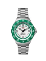 TAG Heuer Formula 1 Solargraph Watch In White Gold And Green With White Dial