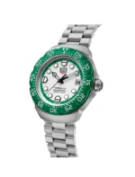 TAG Heuer Formula 1 Solargraph Watch In White Gold And Green With White Dial - Image 2